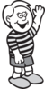 Waving Cartoon Kid Clip Art